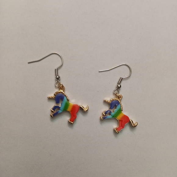 New unicorn rainbow pride earrings Handmade - Picture 4 of 5